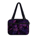 Purple Tropical Leaves Print Double Strap Bible Bag
