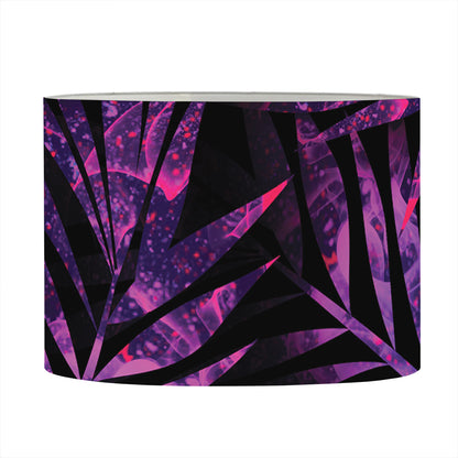 Purple Tropical Leaves Print Drum Lamp Shade