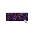 Purple Tropical Leaves Print Extended Mouse Pad