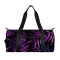 Purple Tropical Leaves Print Gym Bag