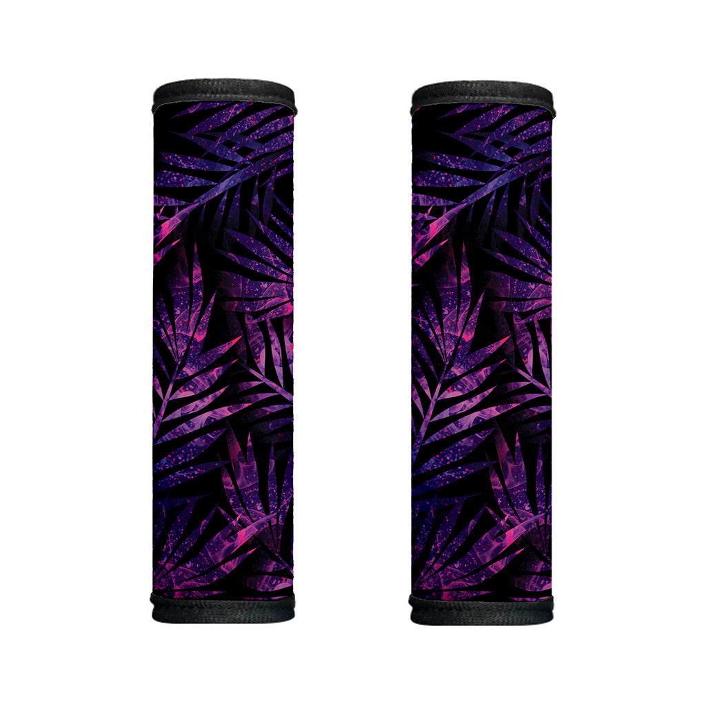 Purple Tropical Leaves Print Handle Covers