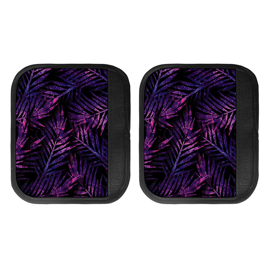 Purple Tropical Leaves Print Handle Covers
