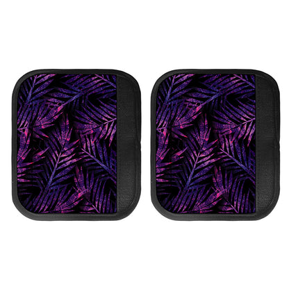 Purple Tropical Leaves Print Handle Covers