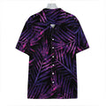 Purple Tropical Leaves Print Hawaiian Shirt