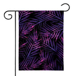 Purple Tropical Leaves Print House Flag