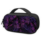 Purple Tropical Leaves Print Insulin Cooler Travel Case