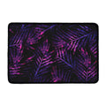 Purple Tropical Leaves Print Kitchen Mat