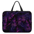 Purple Tropical Leaves Print Laptop Sleeve With Handle