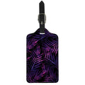 Purple Tropical Leaves Print Luggage Tag