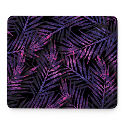 Purple Tropical Leaves Print Mouse Pad