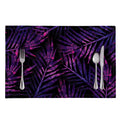 Purple Tropical Leaves Print Placemat