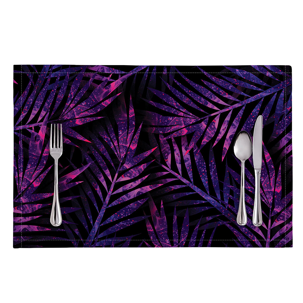 Purple Tropical Leaves Print Placemat