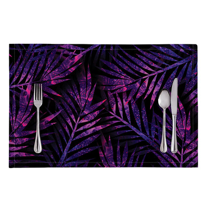 Purple Tropical Leaves Print Placemat