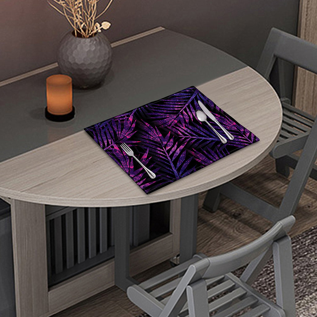 Purple Tropical Leaves Print Placemat