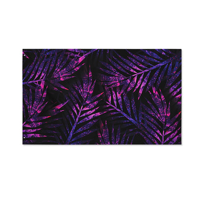 Purple Tropical Leaves Print Polyester Flag