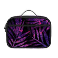 Purple Tropical Leaves Print Portable Lunch Bag