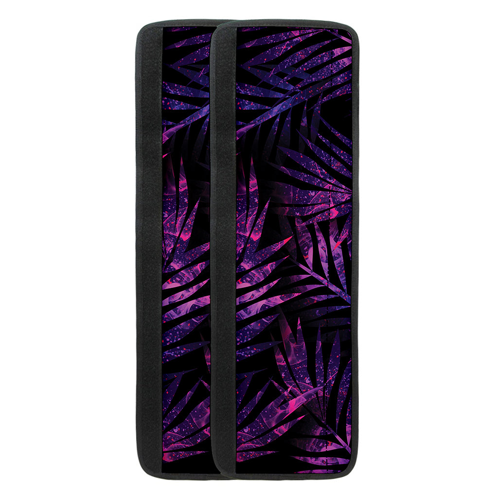 Purple Tropical Leaves Print Refrigerator Handle Covers