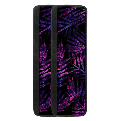 Purple Tropical Leaves Print Refrigerator Handle Covers