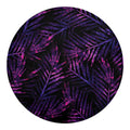 Purple Tropical Leaves Print Round Blanket