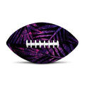 Purple Tropical Leaves Print Rugby Ball