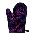Purple Tropical Leaves Print Single Oven Mitt