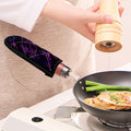 Purple Tropical Leaves Print Skillet Handle Cover
