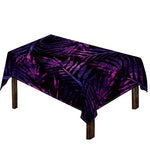 Purple Tropical Leaves Print Tablecloth