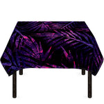 Purple Tropical Leaves Print Tablecloth