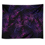 Purple Tropical Leaves Print Tapestry