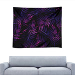 Purple Tropical Leaves Print Tapestry