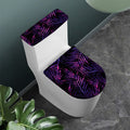 Purple Tropical Leaves Print Toilet Lid And Tank Cover Set