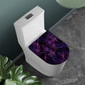 Purple Tropical Leaves Print Toilet Lid Cover