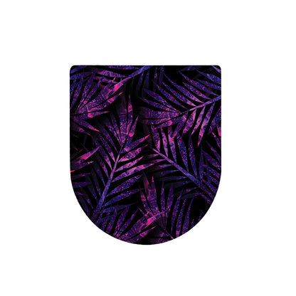 Purple Tropical Leaves Print Toilet Lid Cover