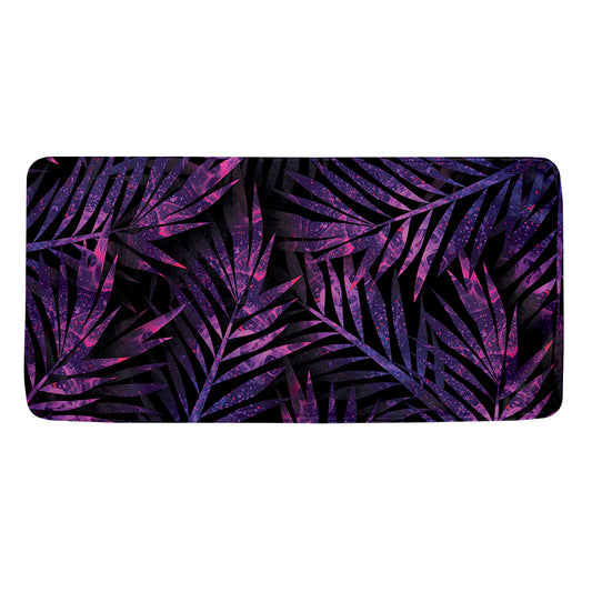 Purple Tropical Leaves Print Towel