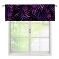 Purple Tropical Leaves Print Window Valance