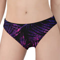 Purple Tropical Leaves Print Women's Panties