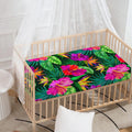 Purple Tropical Pattern Print Baby Crib Sheet