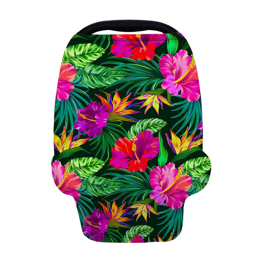 Purple Tropical Pattern Print Baby Seat Cover