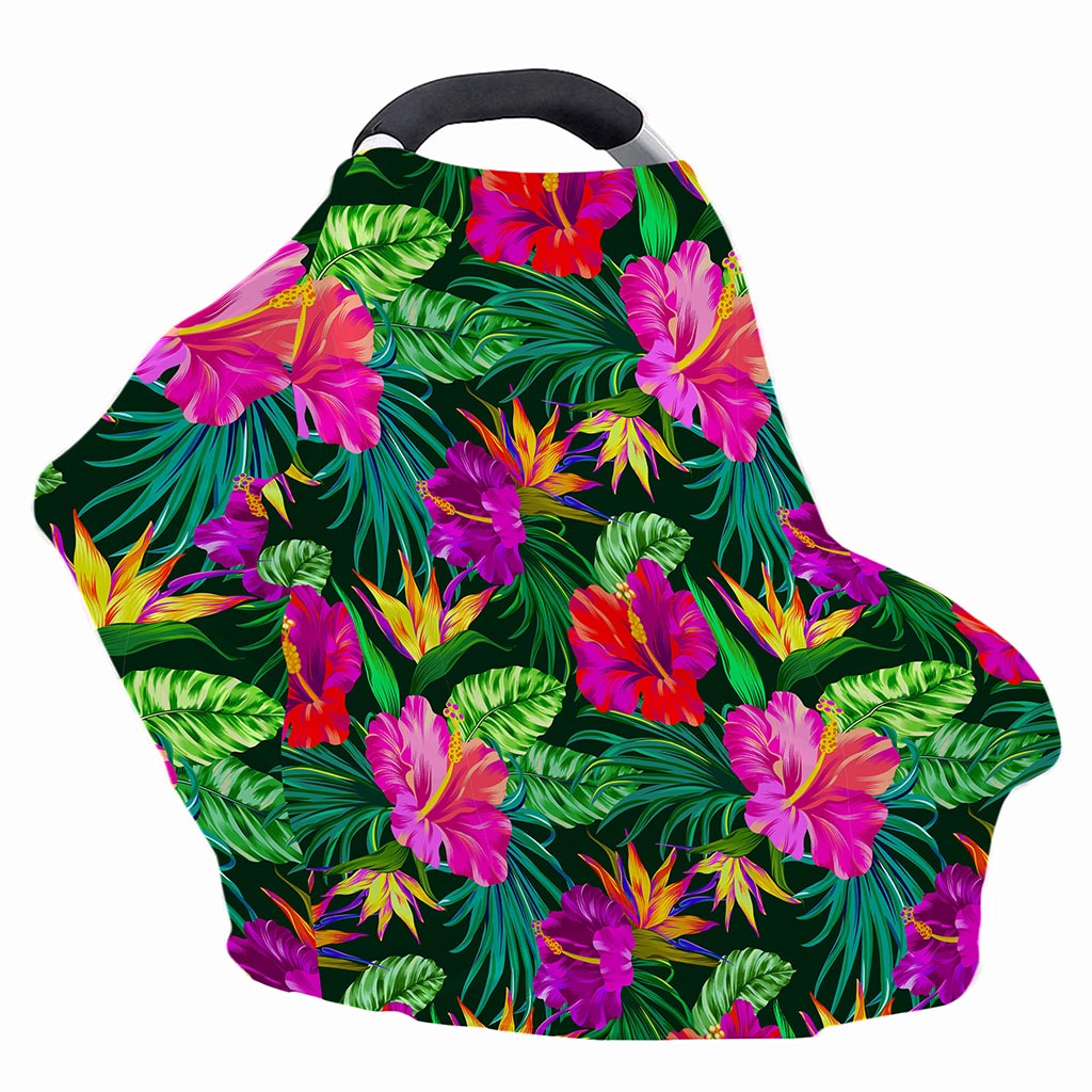 Purple Tropical Pattern Print Baby Seat Cover