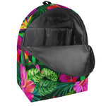 Purple Tropical Pattern Print Backpack