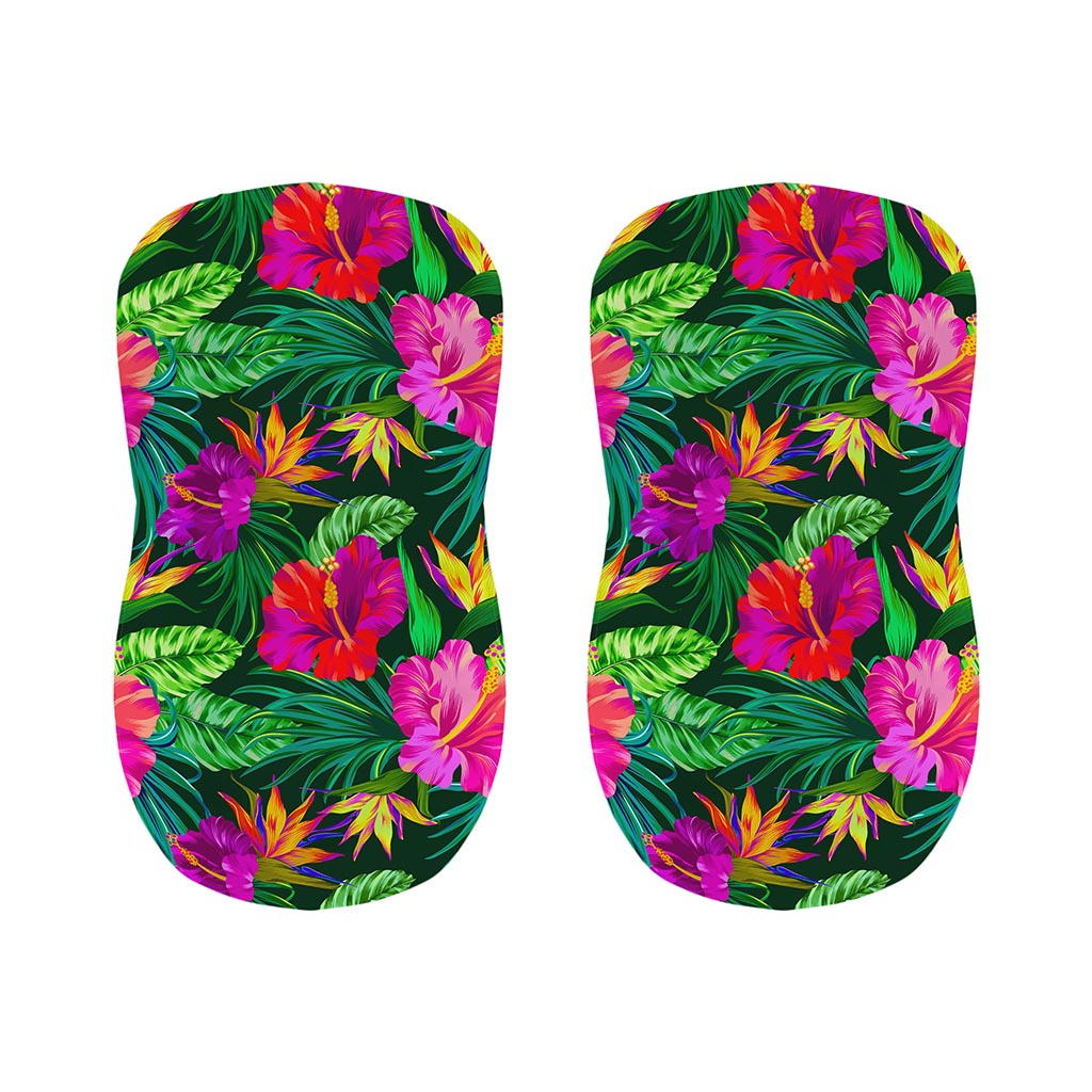 Purple Tropical Pattern Print Bar Stool Covers