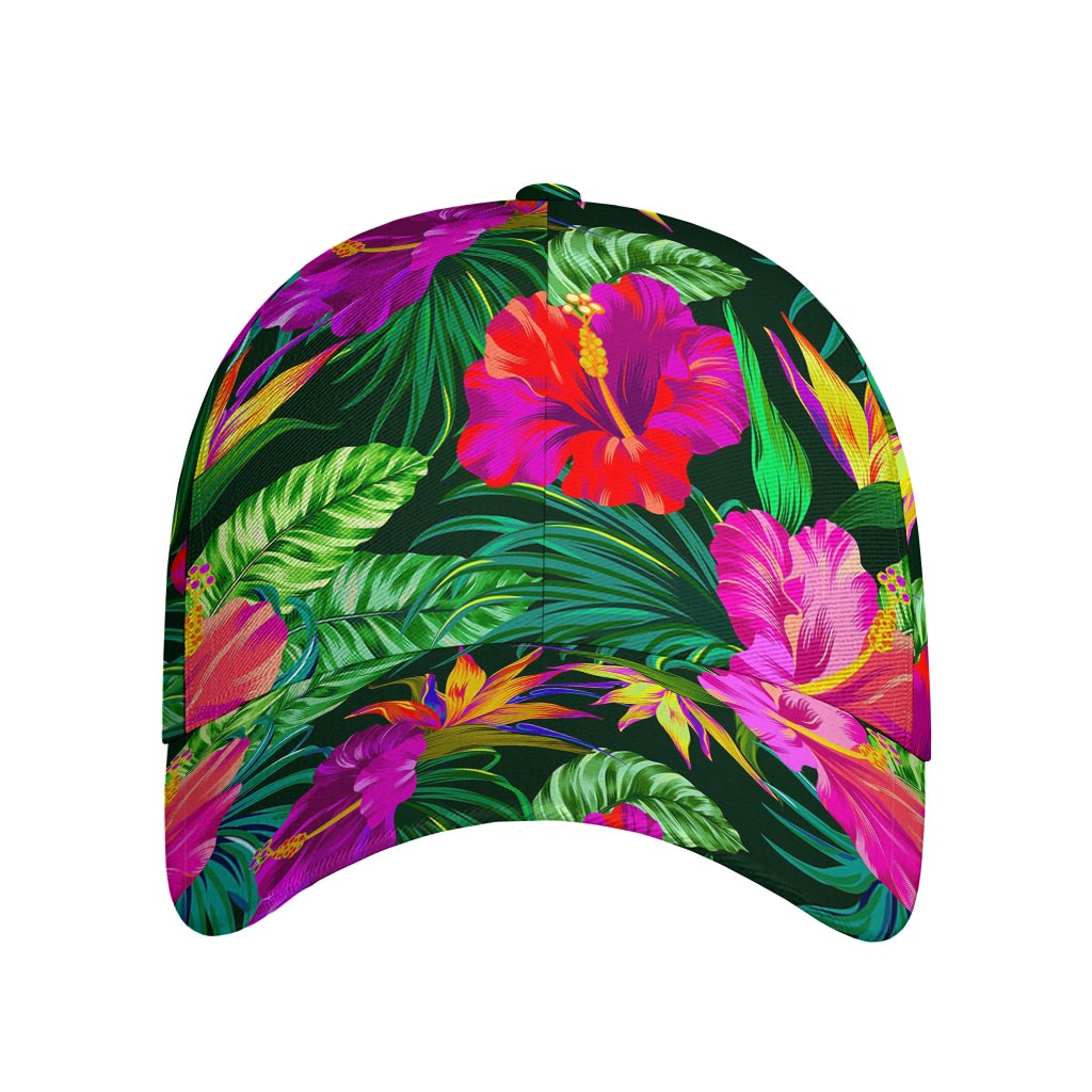 Purple Tropical Pattern Print Baseball Cap
