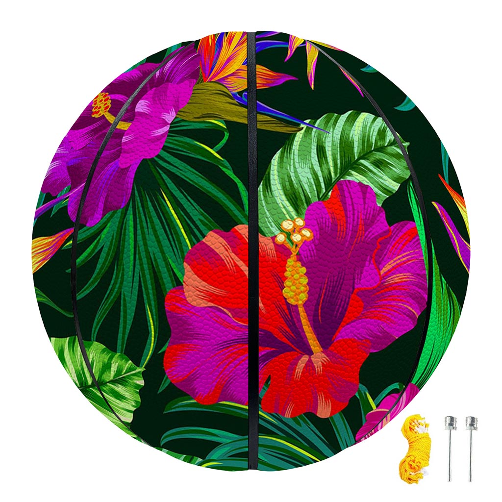 Purple Tropical Pattern Print Basketball