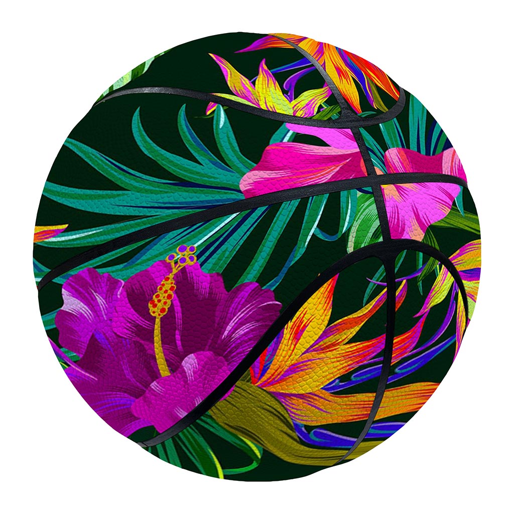 Purple Tropical Pattern Print Basketball