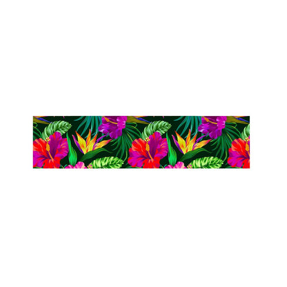 Purple Tropical Pattern Print Bed Runner