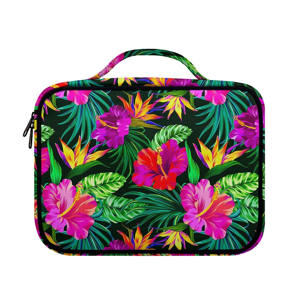 Purple Tropical Pattern Print Briefcase Bible Bag