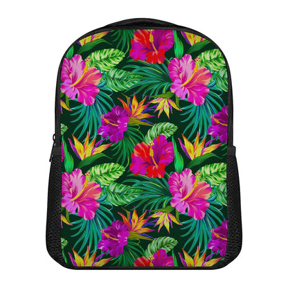 Purple Tropical Pattern Print Casual Backpack