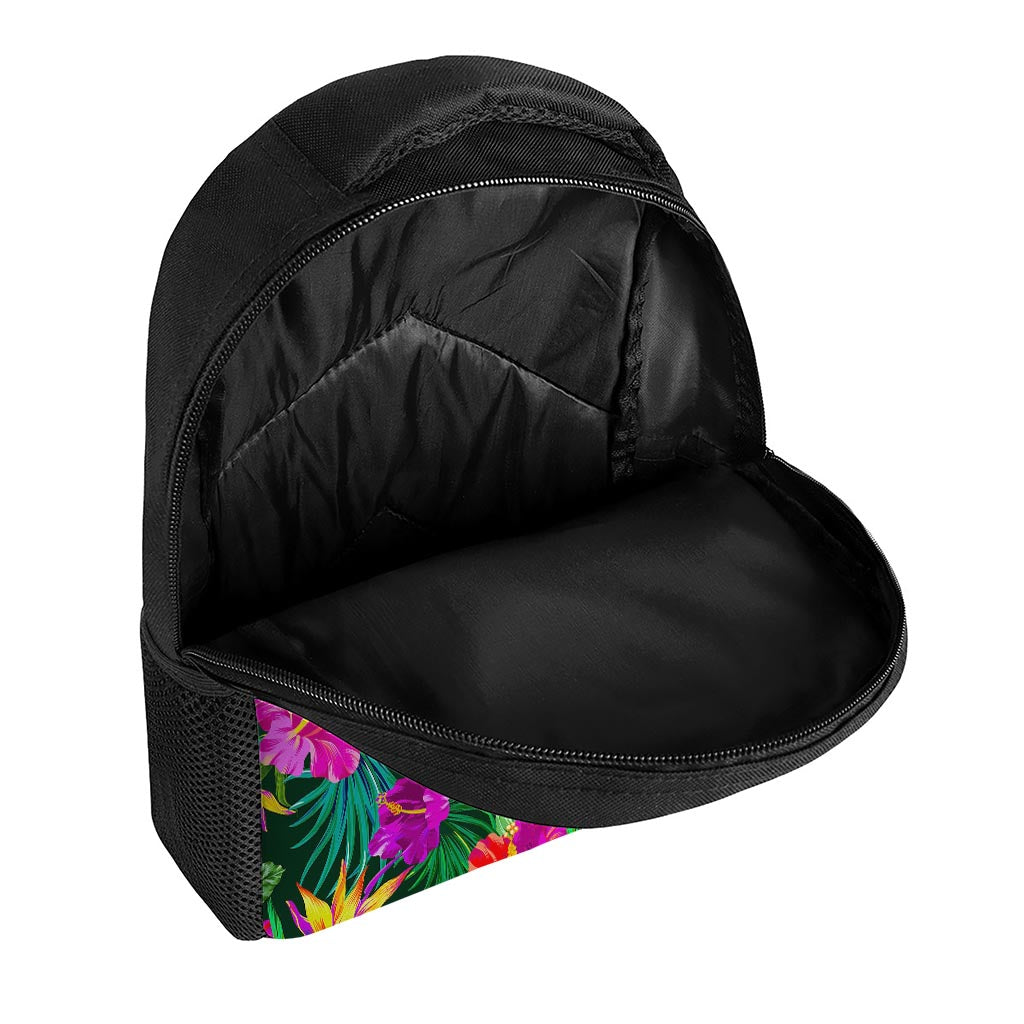 Purple Tropical Pattern Print Casual Backpack