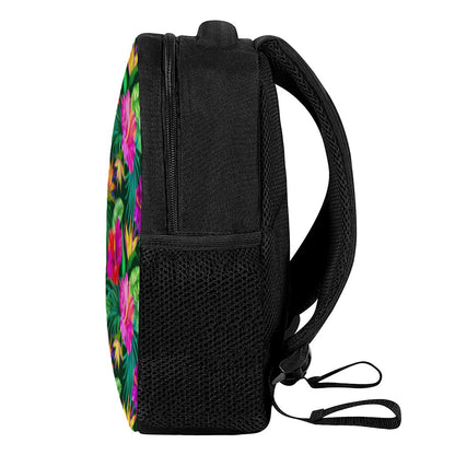 Purple Tropical Pattern Print Casual Backpack