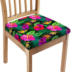 Purple Tropical Pattern Print Chair Cushion Cover